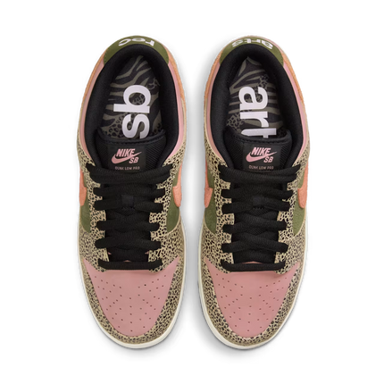 Men's Nike SB Dunk Low Pro x Arts-Rec Skateshop Rust Pink and Rough Green Shoes