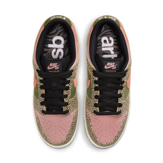 Men's Nike SB Dunk Low Pro x Arts-Rec Skateshop Rust Pink and Rough Green Shoes
