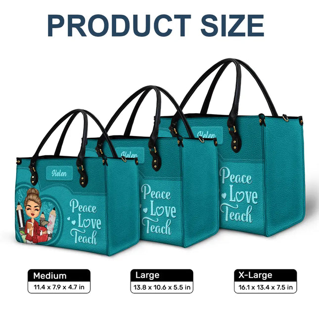 Teacher It Takes A Big Heart To Shape Little Minds - Personalized Leather Bag