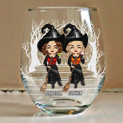 We're Not Sugar And Spice And Everything Nice Best Friends - Personalized Stemless Wine Glass