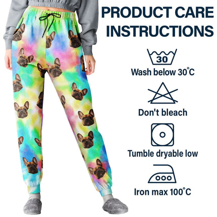 Custom Photo Face Funny Pattern Dog Cat Family - Personalized Pajama Pants