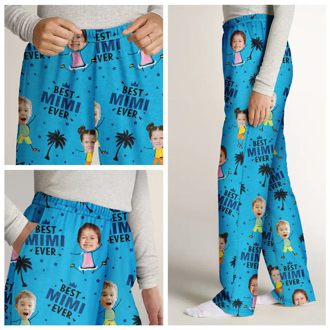 Custom Photo Face Funny Pattern Dog Cat Family - Personalized Pajama Pants