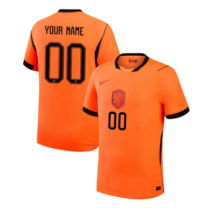 Custom Name Netherlands National Team 2026 Home Stadium Jersey - Orange