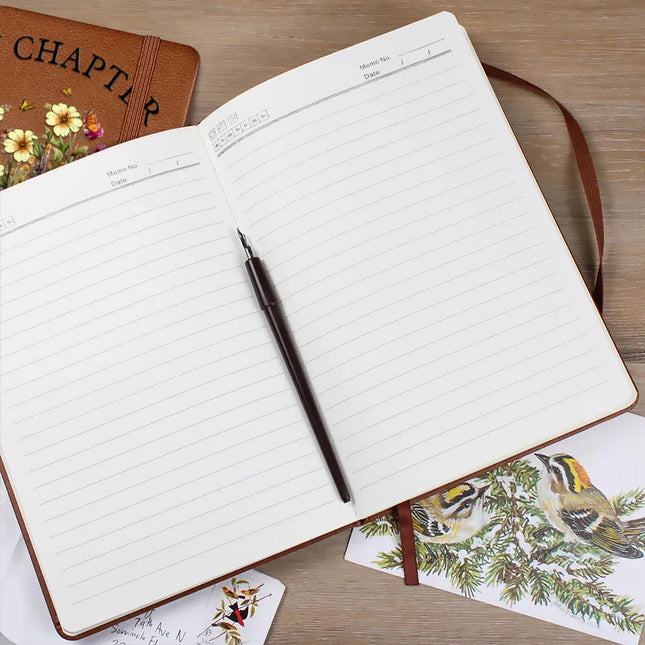 New Chapter Birth Month Flower - Personalized Leather Journal