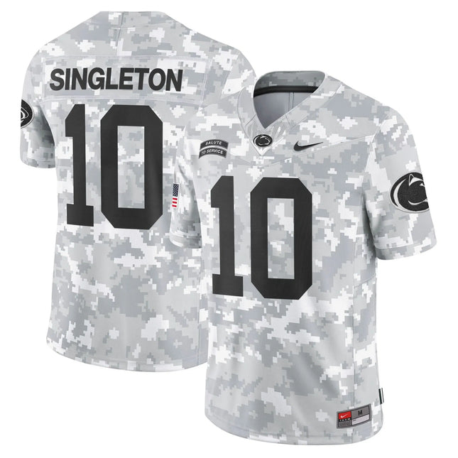 Nicholas Singleton Penn State Nittany Lions 2026 Salute to Service Vapor Limited Custom Jersey – Arctic Camo
