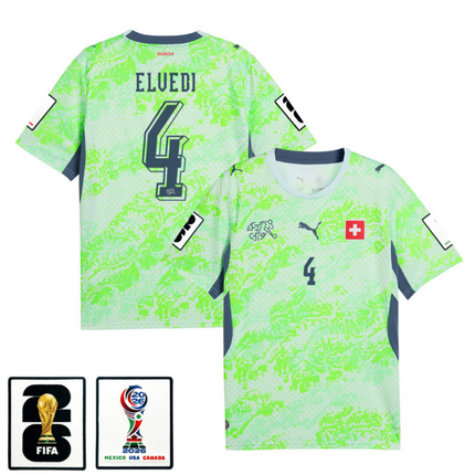 Nico Elvedi Switzerland National Team 2026 x World Cup Patch Away Jersey - Green