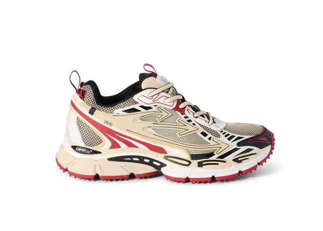 Men's Off-White Be Right Back Sneaker Met Mesh Details In Sand Red