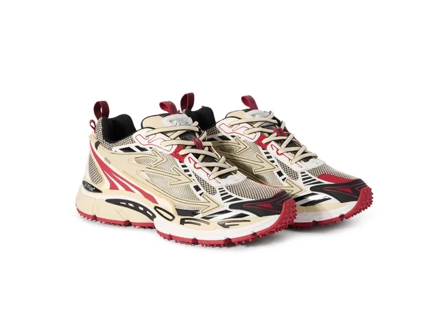 Men's Off-White Be Right Back Sneaker Met Mesh Details In Sand Red