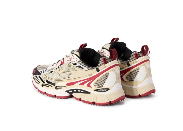 Men's Off-White Be Right Back Sneaker Met Mesh Details In Sand Red