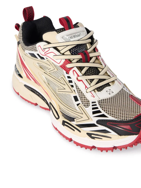 Men's Off-White Be Right Back Sneaker Met Mesh Details In Sand Red