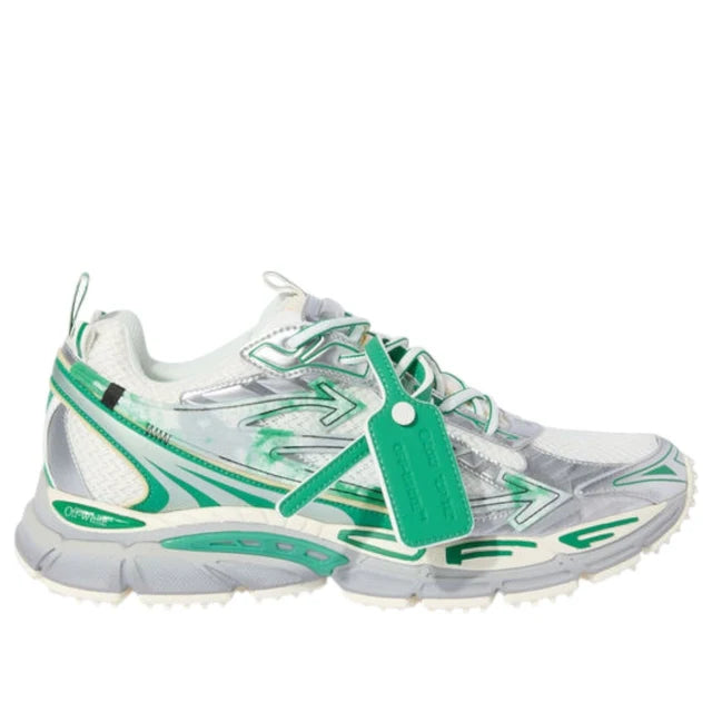 Men's Off-White Be Right Back Sneaker Met Mesh Details In Silver Turquoise