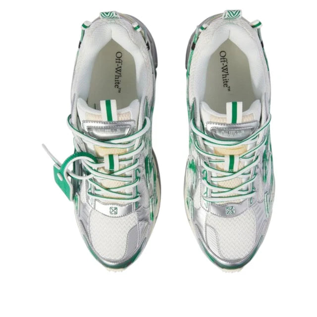 Men's Off-White Be Right Back Sneaker Met Mesh Details In Silver Turquoise