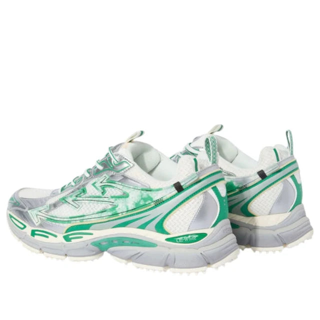 Men's Off-White Be Right Back Sneaker Met Mesh Details In Silver Turquoise