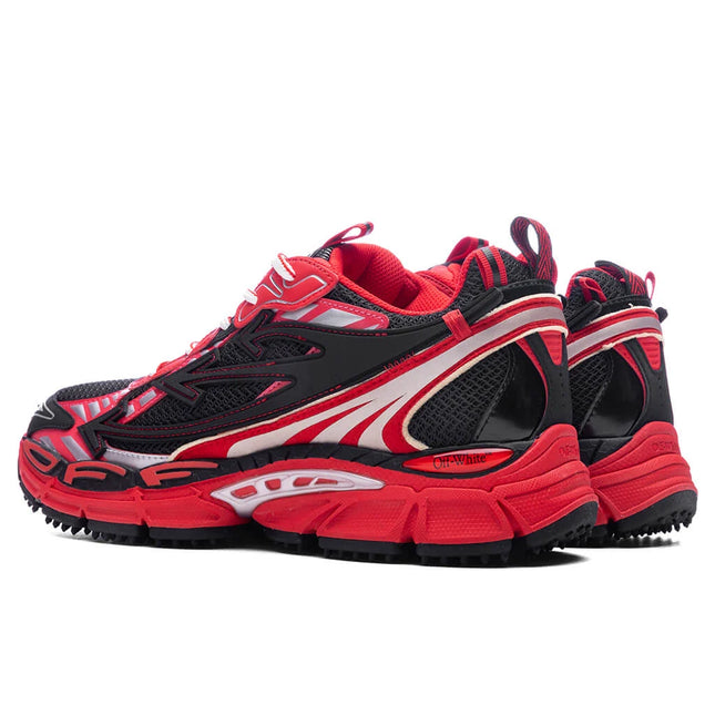 Men's Off-White Be Right Back Sneaker Met Mesh Details In Black And Red