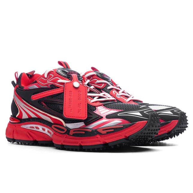 Men's Off-White Be Right Back Sneaker Met Mesh Details In Black And Red