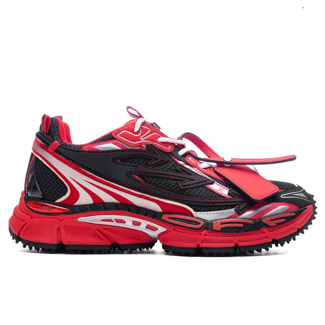 Men's Off-White Be Right Back Sneaker Met Mesh Details In Black And Red