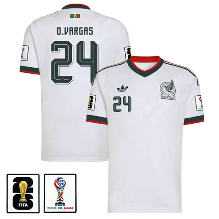 Obed Vargas Mexico National Team 2026 x World Cup Patch Away Jersey – White