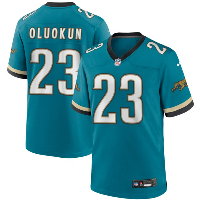Foyesade Oluokun Jacksonville Jaguars 2026 Throwback Game Jersey - Teal Prowler