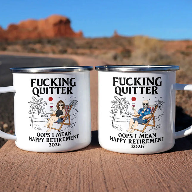 Oops I Mean Happy Retirement - Personalized Enamel Mug