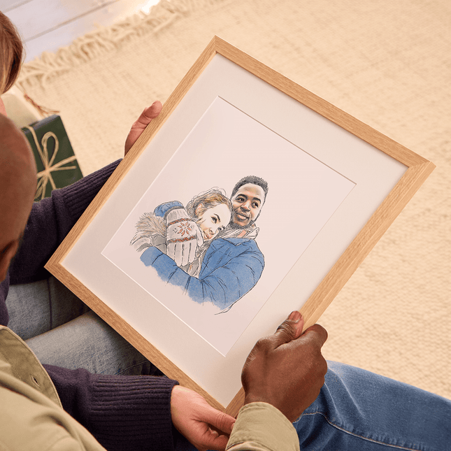 Watercolour Line People Portrait - Custom Portrait Art