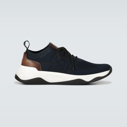 Men's Berluti Shadow Embroidered Blue Sneakers