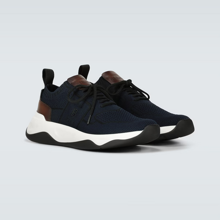 Men's Berluti Shadow Embroidered Blue Sneakers