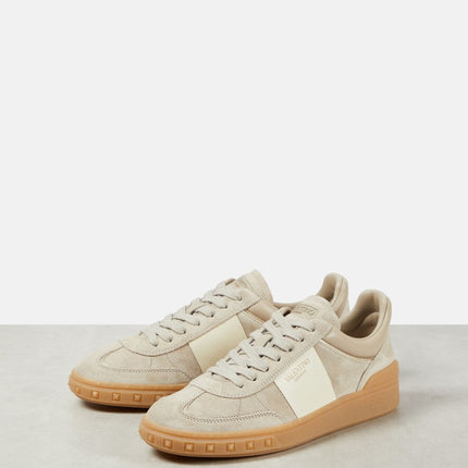 Men's Valentino Garavani Upvillage Low-Top Beige Sneakers