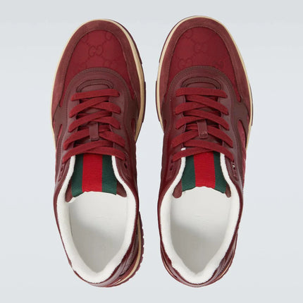 Men's Gucci Re-Web Burgundy Sneakers