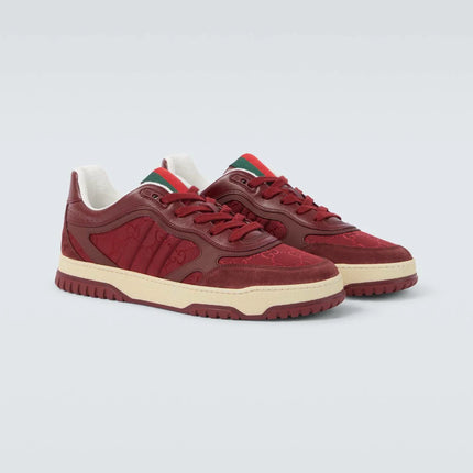Men's Gucci Re-Web Burgundy Sneakers