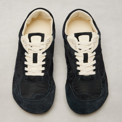 Men’s Bottega Veneta Orbit Flash Suede-Trimmed Black Sneakers