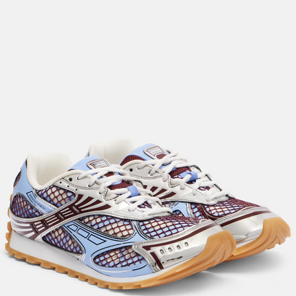 Men’s Bottega Veneta Orbit Blue Brown Silver Sneakers