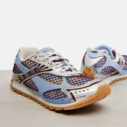 Men’s Bottega Veneta Orbit Blue Brown Silver Sneakers