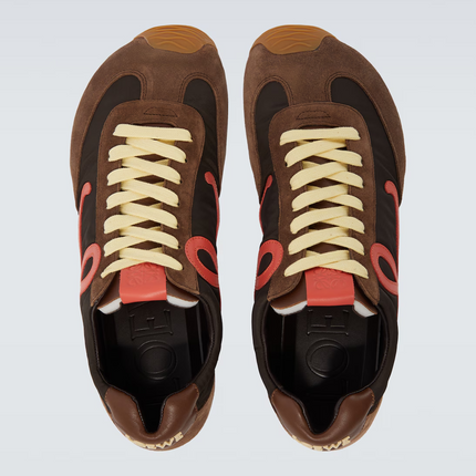 Men' Loewe Ballet Runner 2.0 In Nylon And Calfskin Brown Sneaker