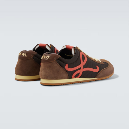 Men' Loewe Ballet Runner 2.0 In Nylon And Calfskin Brown Sneaker