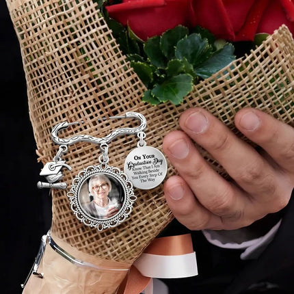 Custom Photo Graduation Walking Beside You Memorial - Personalized Graduation Tassel Pin