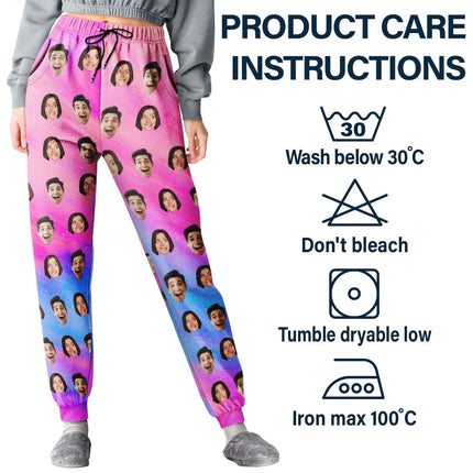 Custom Photo Family Kid Pet Funny Face Custom Bright Festive Color - Personalized Pajama Pants