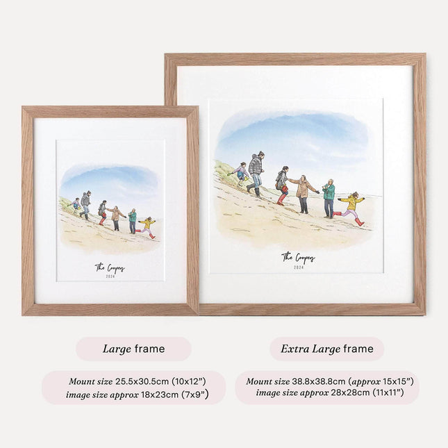 Personalised Family Line Portrait - Custom Portrait Art