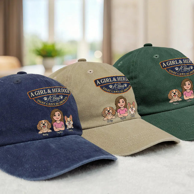 Retro Style A Man And His Dog Cat A Bond That Can't Be Broken - Personalized Vintage Washed Denim Cap