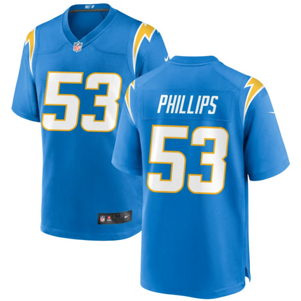 Del'Shawn Phillips Los Angeles Chargers 2026 Game Jersey - Powder Blue
