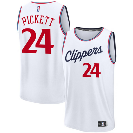 Jalen Pickett LA Clippers 2026 Fast Break Association Edition Jersey - White