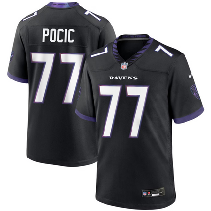 Ethan Pocic Baltimore Ravens 2026 Alternate Game Jersey - Black