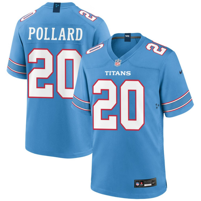 Tony Pollard Tennessee Titans 2026 Game Jersey - Light Blue