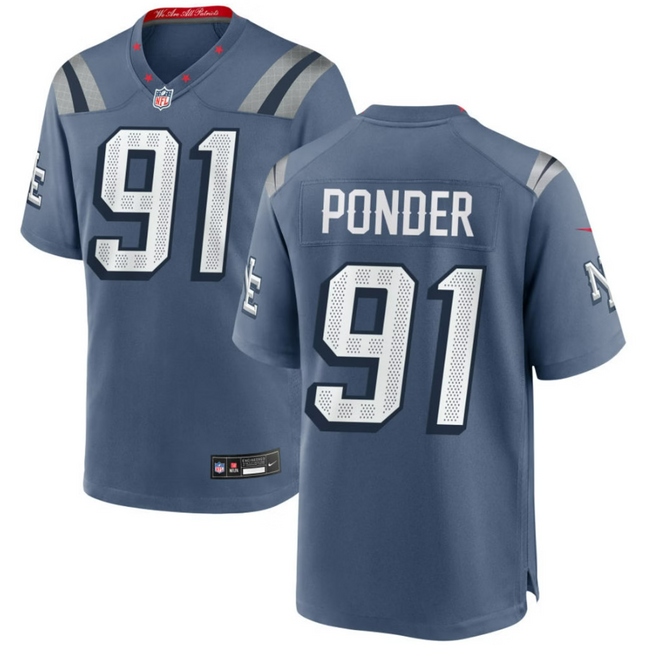 Elijah Ponder New England Patriots 2026 Rivalries Collection Game Jersey - Blue