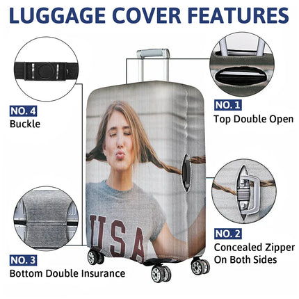 Custom Photo Friends Family Couple Travel Lover - Personalized Luggage Cover