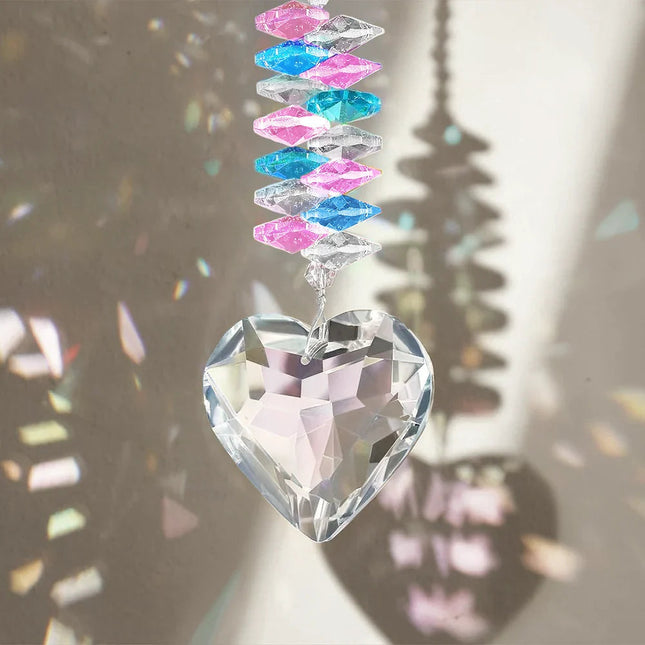 Forever In My Heart I Miss You Memorial Dog Cat - Personalized Heart Crystal Suncatcher