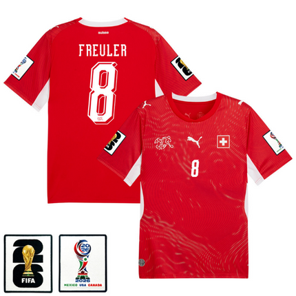 Remo Freuler Switzerland National Team 2026 x World Cup Patch Home Jersey - Red