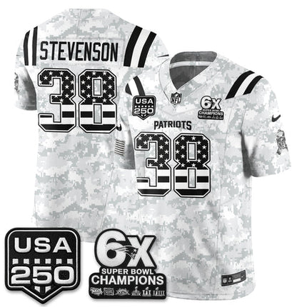 Rhamondre Stevenson New England Patriots 2026 Salute to Service Edition Vapor Jersey - Arctic Camo
