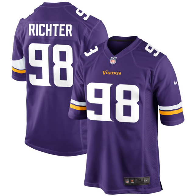 Bo Richter Minnesota Vikings 2026 Game Jersey - Purple