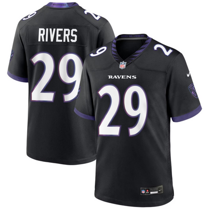 Chandler Rivers Baltimore Ravens 2026 Alternate Game Jersey - Black