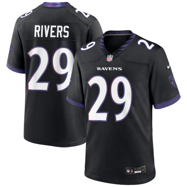 Chandler Rivers Baltimore Ravens 2026 Alternate Game Jersey - Black